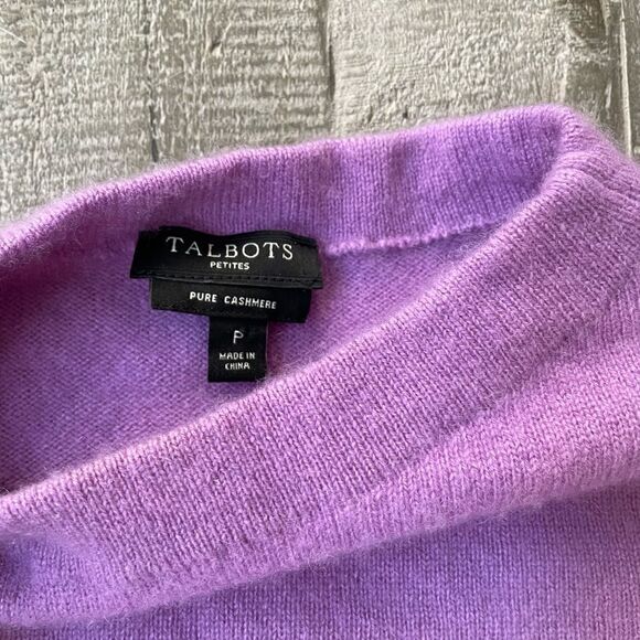 Talbots Petites Cashmere Lavender Purple Sweater Top - Picture 2 of 3